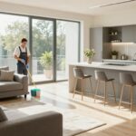 Maison propre et lumineuse à Annecy avec des surfaces brillantes.