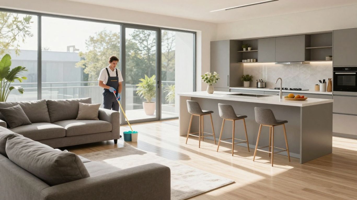 Maison propre et lumineuse à Annecy avec des surfaces brillantes.